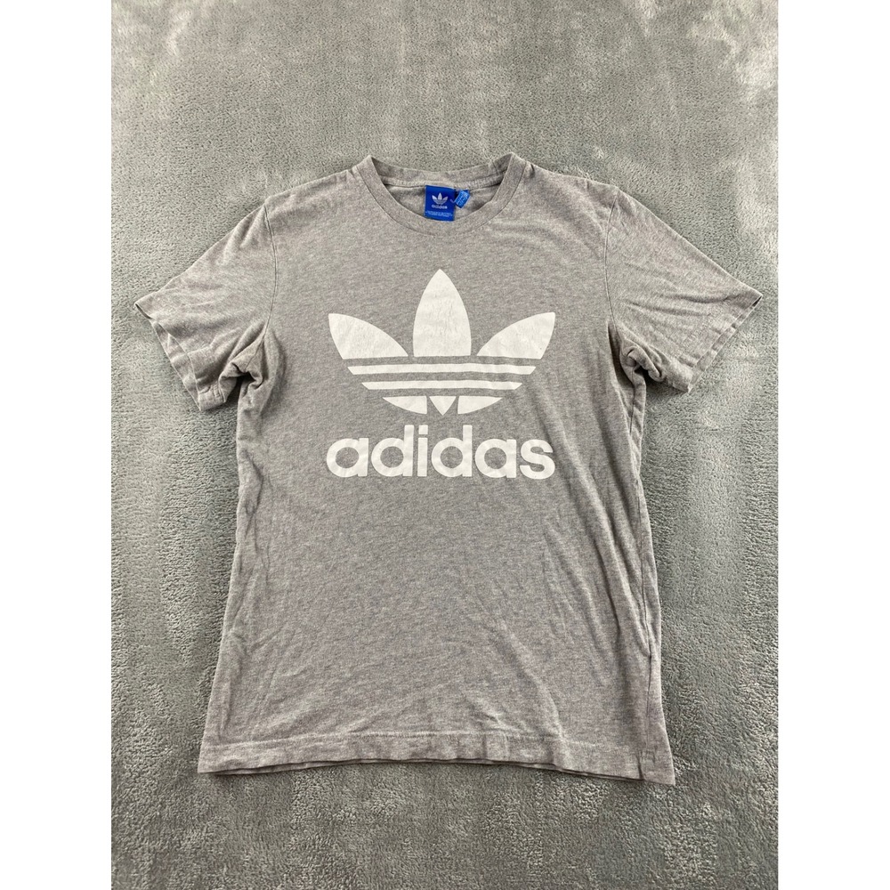 Adidas Originals Kids‎ Trefoil Graphic Tee Heather Gray Short Sleeve Shirt XS